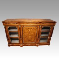 Victorian inlaid walnut flat front credenza