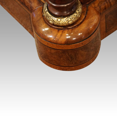 Victorian inlaid walnut flat front credenza bottom