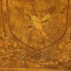 Victorian inlaid walnut flat front credenza bottom detail panel