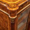 Victorian inlaid walnut flat front credenza turret corner