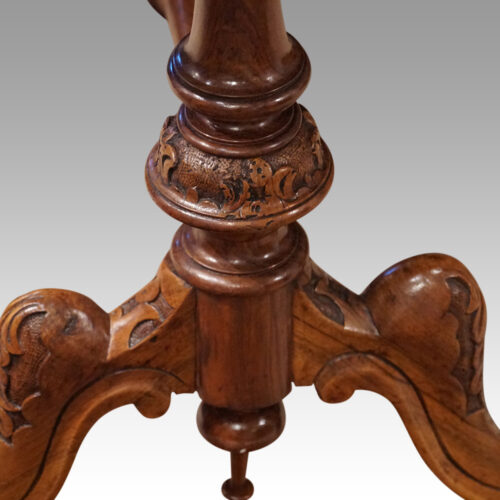 Victorian walnut coffee table carving