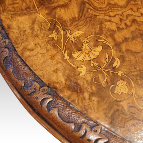 Victorian walnut coffee table edge