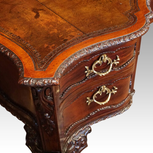 Chippendale revival mahogany desk corner