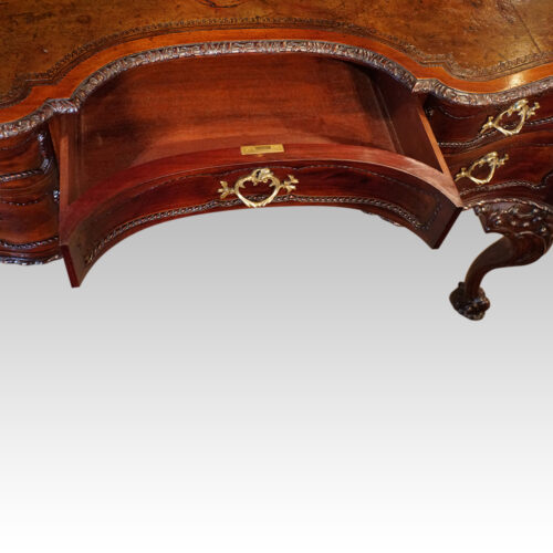 Chippendale revival mahogany desk drawer lining
