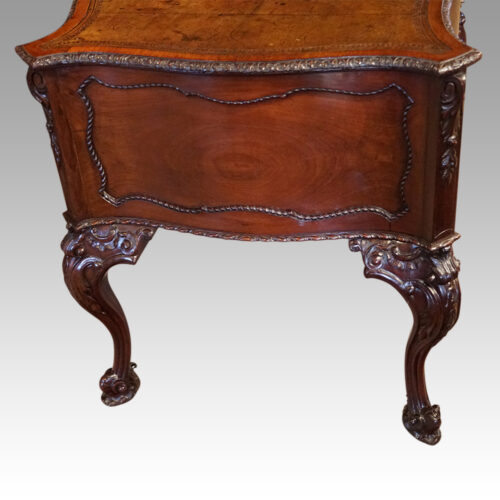 Chippendale revival mahogany desk end