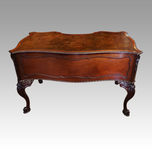 Chippendale revival mahogany desk rear