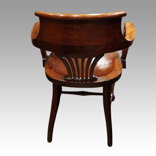 Edwardian mahogany desk chair rear
