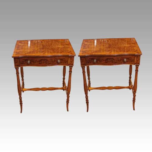 Pair of burr elm end tables