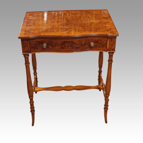 Pair of burr elm end tables front