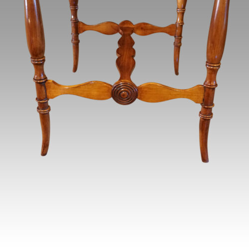 Pair of burr elm end tables stretcher