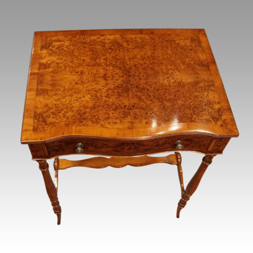 Pair of burr elm end tables top
