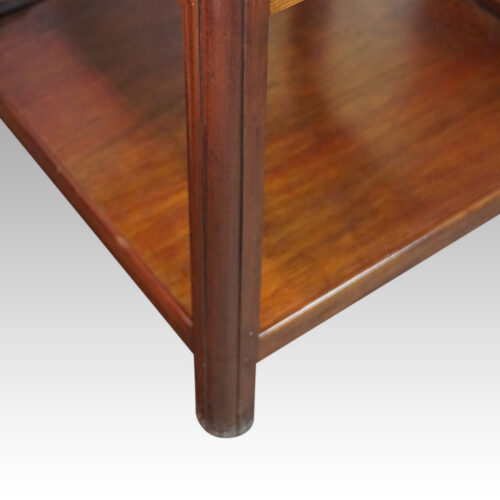 Pair of mahogany end tables leg detail