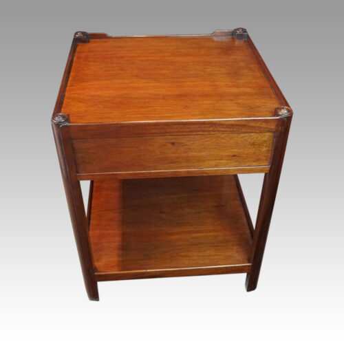Pair of mahogany end tables rear