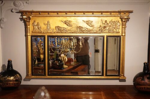 Regency triple plate gilt over mantle