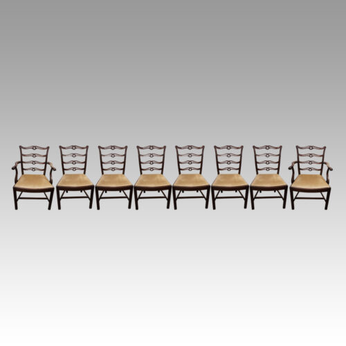 Set of 8 Hepplewhite style ladderback chairs