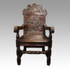 Victorian carved oak throne chair