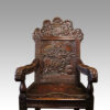Victorian carved oak throne chair back