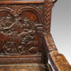 Victorian carved oak throne chair detail