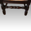 Victorian carved oak throne chair front stretcher