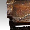 Victorian carved oak throne chair lion head