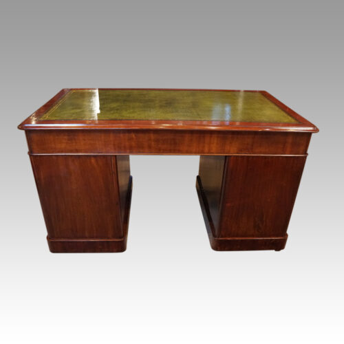 Victorian mahogany pedestal desk rear