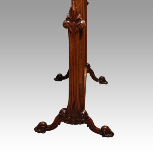 Victorian walnut cheval mirror end support