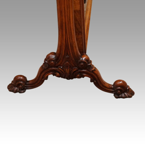 Victorian walnut cheval mirror feet detail