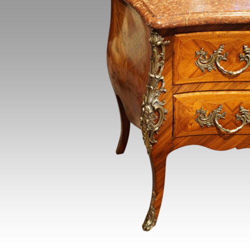 Walnut marquetry commode corner