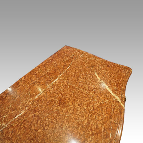 Walnut marquetry commode marble top
