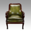Antique leather library chair front