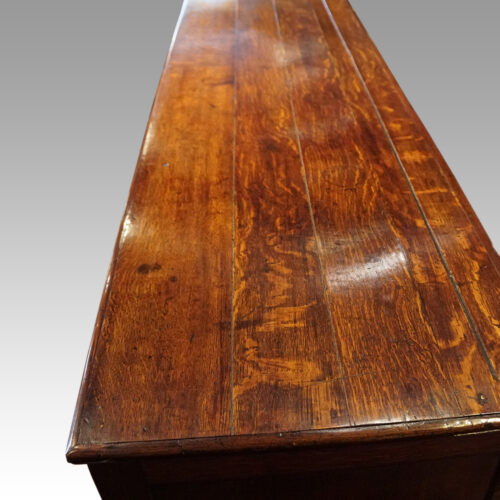 Antique oak cupboard dresser base top detail