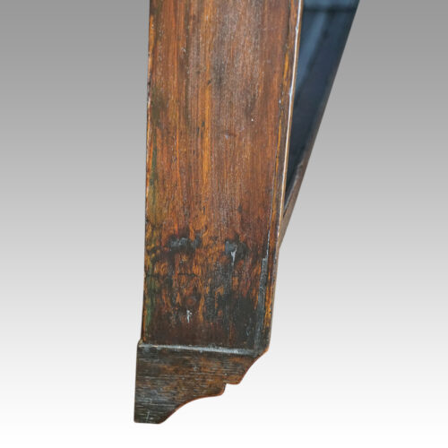 Antique oak plate rack side