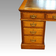 Edwardian oak Maple & co pedestal desk drawers
