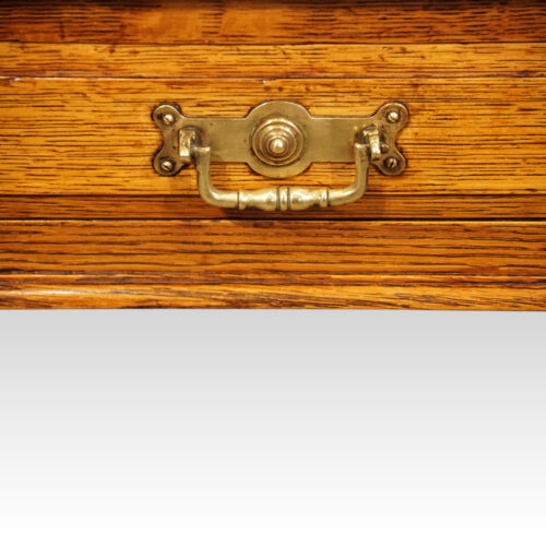 Edwardian oak Maple & co pedestal desk handle