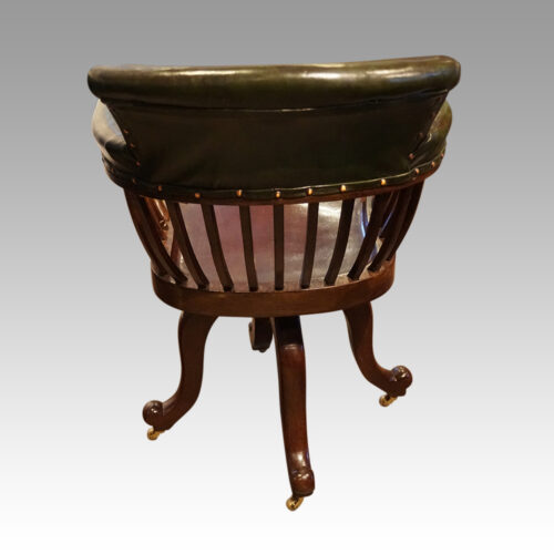 Edwardian revolving desk chair rear