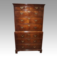 George III walnut chest on chest