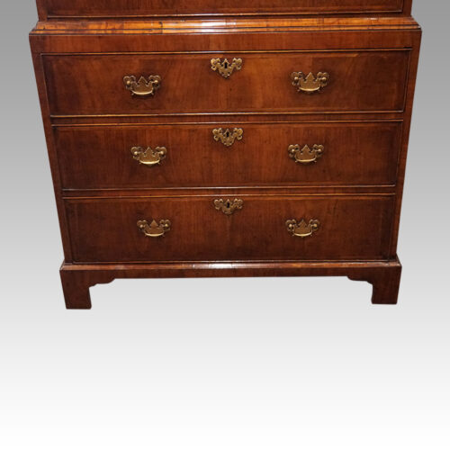 George III walnut chest on chest base
