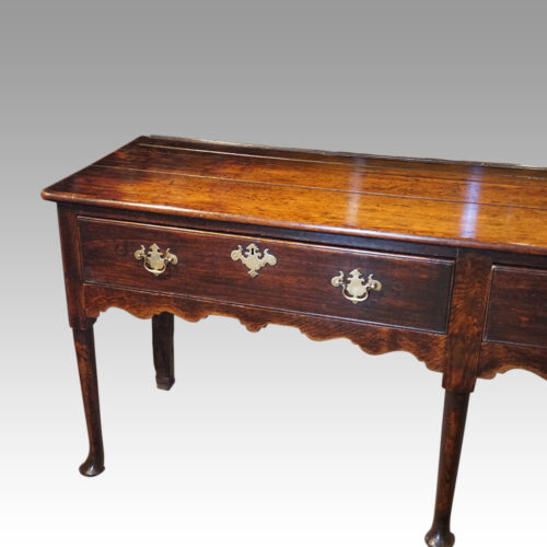 Georgian oak padfoot dresser base angle