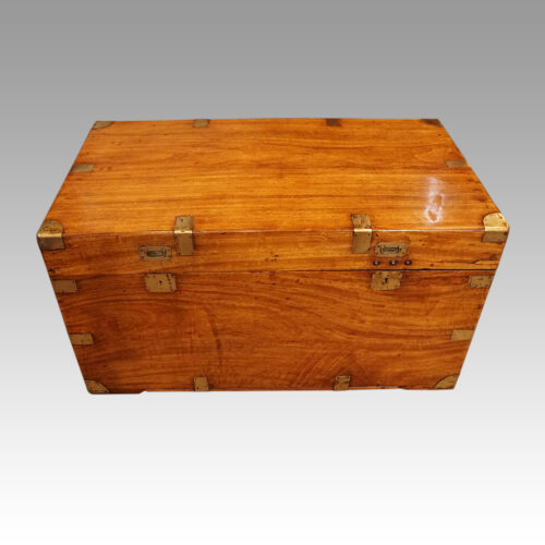 Large Victorian camphor wood campaign chest