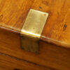 Large Victorian camphor wood campaign chest strap detail