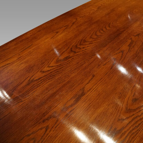 Large oak extending refectory table detail