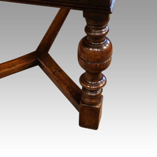Large oak extending refectory table leg
