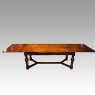 Large oak extending refectory table open