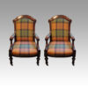 Pair of Victorian mahogany easy chairs