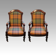 Pair of Victorian mahogany easy chairs