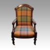 Pair of Victorian mahogany easy chairs front