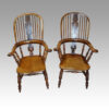 Pair of Yew wood Yorkshire broad arm chairs