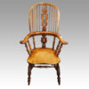 Pair of Yew wood Yorkshire broadarm chairs detail
