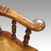 Pair of Yew wood Yorkshire broad arm chairs detail arm