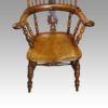 Pair of Yew wood Yorkshire broad arm chairs seat